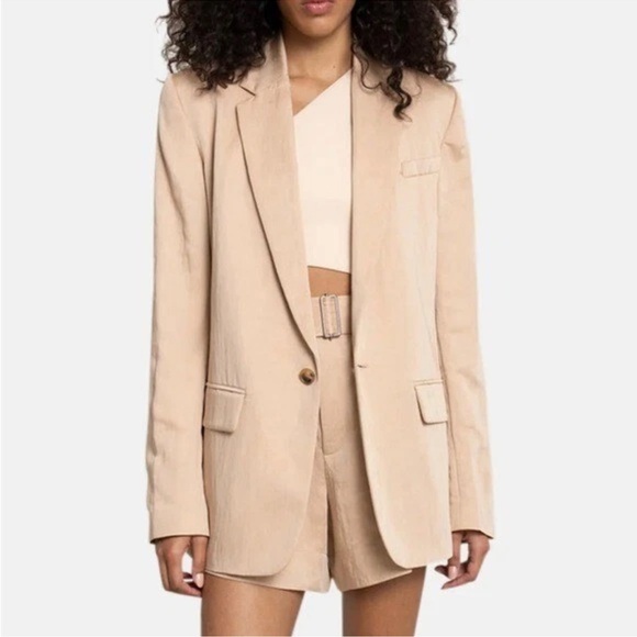 A.L.C. Dakota Tawny Cream Tan Single Button Blazer Size 12 - Picture 1 of 14